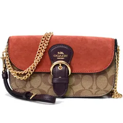 コーチ バッグ COACH コーティングキャンバス スエード バッファローエンボスドレザー スムースレザー シグネチャー クレオ リストレット クロスボディ 2WAY 斜め掛け クラッチ チェーン ショルダーバッグ カーキマルチ C5620