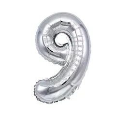 誕生日 バルーン 数字バルーン ハッピーバースデー 飾り 誕生日 飾り付け バースデーバルーン 数字 風船 誕生日風船 サプライズ 結婚式パーティー 記念日 ウェディング イベント装飾  (シルバー 9)