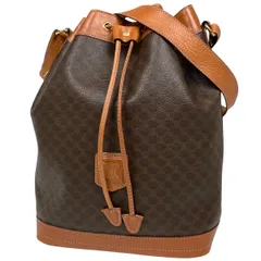 セリーヌ CELINE マカダム柄 ショルダーバッグ 巾着型 ショルダーバッグ コーティングキャンバス ブラウン レディース 【中古】
