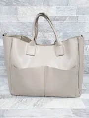 ◇ Θ GIANNI NOTARO　ジャンニノターロ イタリア製　レザー ハンド　トート　バッグ ピンクベージュ レディース P  【1407260042013】