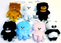 顔がギュッとしたくまのぬいぐるみ シークレット含む全7種 くまの顔型名札 クリーム色 顔がギュッとしたくまのぬいぐるみ