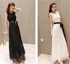 【B級品】ノースリーブレースワンピース　2色展開　結婚式　2次会　ドレス　パーティー