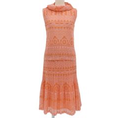 美品 PLEATS PLEASE プリーツプリーズ ISSEY MIYAKE イッセイミヤケ 総プリーツ 総柄 セットアップ セットアップ レディース オレンジ 3