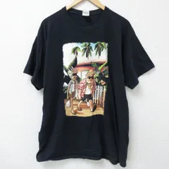 XL/古着 フルーツオブザルーム 半袖 Tシャツ メンズ 男性 コットン クルーネック 黒 ブラック 25may26 中古