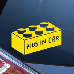 ブロック2 (黄) KIDS IN CAR キッズインカー ステッカー シール