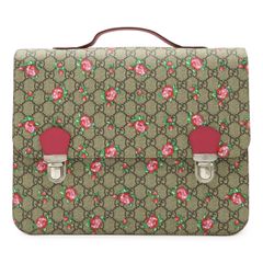 GUCCI グッチ GGスプリーム チルドレンズ フラワープリント 花柄 バックパック リュックサック PVC レザー ベージュ ピンク マルチカラー 410791