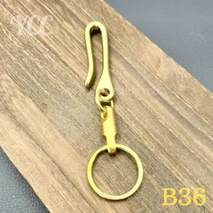 キーホルダー カラビナ キーリング ブラス Brass 真鍮  ハーレーダビットソン Harley Davidson アメカジ ヴィンテージ ライダーファッション シンプル おしゃれ  B36