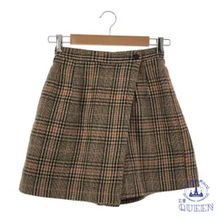 【訳アリ】 スカート キュロット フレア チェック柄 レディース ブラウン レッド ブラック 日本製 901-15042 送料無料 古着