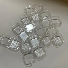 ミニチュア　NO-37 フードパック　NO-18の浅いタイプ　フタ本体一体型　容器  　 10枚入れ　　フタを閉じたら開かないようにする返し付き