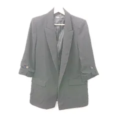 ◇ Θ ZARA ザラ 無地 長袖 テーラードジャケット サイズM ブラック系 メンズ E  【1506190014241】
