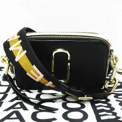 MARCJACOBS マークジェイコブス スナップショット ブラックマルチ バイカラー ブラック ホワイト ゴールド金具 レディース 保存袋 LS0002-0805①