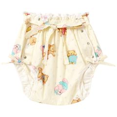 [ママミッケ] 大人用おむつカバー ホック 紐 (黄色、くま、はな)