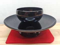 【逢絢亭・新品】茶道具 供茶用品 天目台 栃木材 本うるし塗 二度塗 真塗 木製 紙箱入り