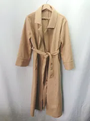◇ ROYAL PARTY ロイヤルパーティー サイドポケット シンプル 長袖 コート サイズF キャメル レディース E  【1404240014176】