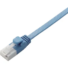エレコム LANケーブル CAT6 1m ツメが折れない 爪折れ防止コネクタ スーパーフラット ブルー LD-GFT/BU10 1