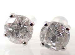 美品 プラチナ950・900天然ダイヤモンド ピアス D2.176ct D2.191ct Pt950/Pt900 大粒 ダイヤ スタッドピアス 3.1g