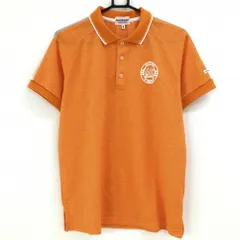 ★特価★【超美品】ジャックバニー 半袖ポロシャツ オレンジ×メッシュ 袖一部メッシュメッシュ メンズ 5(L) ゴルフウェア Jack Bunny