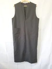 ◇ Θ un dix cors アンディコール 深Vネック ノースリーブ ロング ワンピース サイズ03 ブラック系 レディース E  【1507160004552】