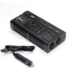 新品 インバーター 24V 12V カーインバーター 120W シガーソケット コンセント USB Type-C ポート 源 直流DC12V/24Vを交流AC110Vに変換 キャンプ 車中泊 アウトドア トラック用品 災害対策 地震 防災用品 USB給電