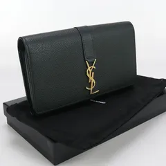 SAINT LAURENT サンローラン ラージフラップウォレット 414567 長財布二折 レザー【中古】 レディース