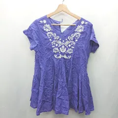 ◇ ⊂ Sonny Label サニーレーベル イラスト刺繍 半袖 カットソー サイズF パープル系 レディース E  【1412090016189】