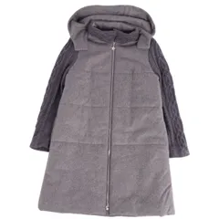 美品 ルネ Rene コート フーディー フード 中綿入り ニット ウール カシミヤ アウター レディース 36(S相当) グレーのサムネイル