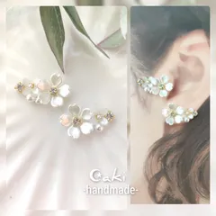 桜❁⃘*.ﾟパール色♪ピアスorイヤリング♪ハンドメイド