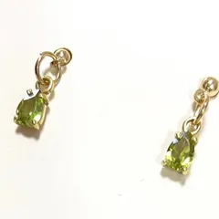 ピアス　宝石質　ペリドット　AAA  ピアス　サージカルフック変更可能　天然石