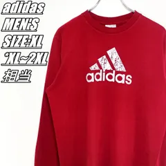 【US古着】adidas　アディダス　ロゴプリントロンT　メンズ　サイズ表記XL　XL~2XL相当　レッド×ホワイト