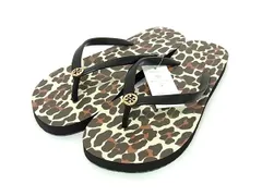 ■新品同様■ TORY BURCH トリーバーチ THIN FLIP FLOP 豹柄 ビーチサンダル サイズ8 シューズ レディース 靴 ブラウン系 FG5245