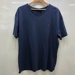 Polo by Ralph Lauren/ポロバイラルフローレン カットソー ポニー刺繍 Vネック 半袖 Tシャツ ワンポイント刺繡 オーバーサイズ CHINA製 メンズ L ネイビー