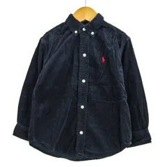 ラルフローレン 長袖シャツ トップス ボタンダウン コーデュロイ キッズ 男の子用 3/3Tサイズ ネイビー RALPH LAUREN 【中古】