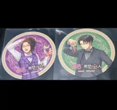 新品 日本 リヴァイ ハンジ hub コラボ コースター 進撃の巨人 2 種