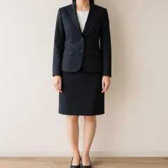 23区 セットアップスーツ スカート ストレッチ ヨーロッパ L相当 濃紺 オンワード セレモニースーツ フォーマルスーツ 卒業式 入学式 七五三 お受験 #オフィスコーデ ヨーロッパ生地 大きいサイズ ジャケット42 スカート40 美品