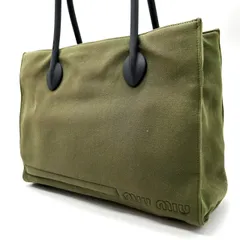 希少✨miumiu ヴィッテロルクス 2way トートバック カーキ系×グレー系