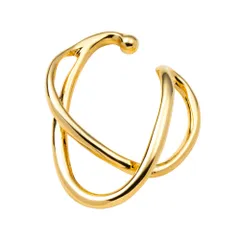 【A：ゴールド×フリーサイズ】[Cream dot. クリームドット公式] イヤーカフ レディース  イヤーカフ 金属アレルギー ニッケルフリー イヤカフ 片耳用 メタル 大ぶり 変形 クロス 大人  