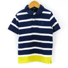 ポロ・ラルフローレン 半袖ポロシャツ ボーダー コットン トップス 115位 キッズ 男の子用 5 115サイズ ネイビー POLO RALPH LAUREN 【中古】