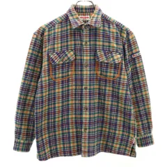 ミキハウス 日本製 チェック柄 長袖 ネルシャツ 150 グリーン 他 mikihouse キッズ