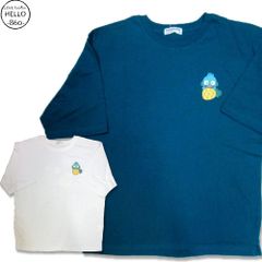 サンリオ ハンギョドン 柄 5分袖 Tシャツ ビッグバックプリント アメカジ 少し薄手 ゆったり タイプ メンズ / bia079