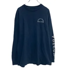 VOLCOM 長袖 プリントTシャツ XL ネイビー ヴォルコム ロンT ロングTシャツ 袖ビッグロゴプリント 秋物 a709-6672のサムネイル