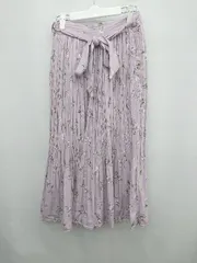 ◇ ◎ axes femme アクシーズファム プリーツ 花柄 かわいい ロング フレア スカート サイズM パープル レディース P  【1310020011726】