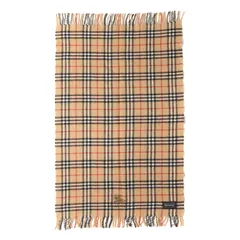 BURBERRY バーバリー フリンジ ノバチェック ニット ブランケット | Burberrys | ベージュ系 | サイズ:65cm×120cm(房込み) | 日本製 | ブランド ファッション アイテム インテリア 雑貨【中古】のサムネイル