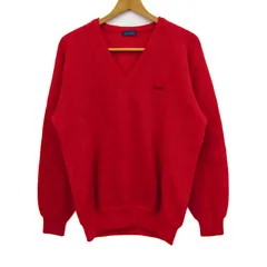 パリス セーター トップス 長袖 Vネック ニット スポーツファッション メンズ Mサイズ レッド PARIS 【中古】のサムネイル
