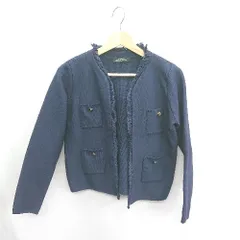 ◇ ⊇ UNITED ARROWS ユナイテッドアローズ ウール使用 長袖 カーディガン ネイビー系 レディース E  【1410100065981】