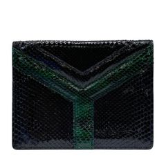 SAINT LAURENT イブサンローラン 財布 二つ折り財布 折財布 カードケース パスケース リザード ブラック