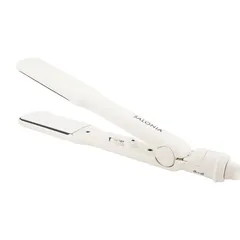 SALONIA サロニア ストレートヘアアイロン 35mm ホワイト SL-004SW マイナスイオン 専用耐熱ポーチ付き[宅急便]