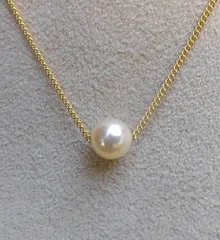 【SV925】スルー ネックレス（7.5mm・あこや本真珠）