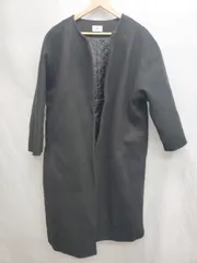 ■ emi+ エミプラス ボタンレス 長袖 ロング コート ブラック レディース P  【1406240036349】