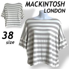 MACKINTOSH LONDON マッキントッシュ ロンドン レディース 半袖カットソー 38 Tシャツ  G5P07-751-06 三陽商会  ボーダー柄 ホワイト×グレー系 (C17)★