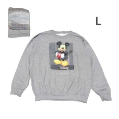ミッキーマウス古着ULTRA BLENDプリントスウェットトレーナーLグレー swh0920